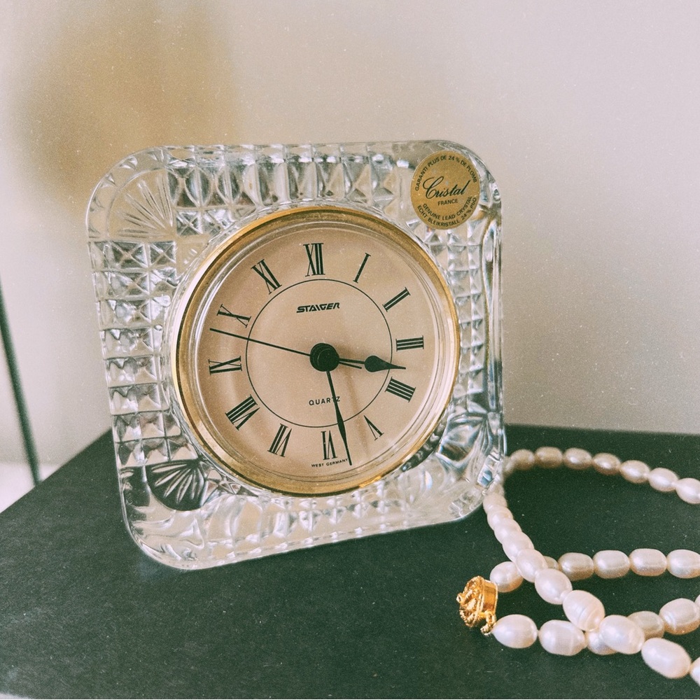 Vintage Staiger West Germany Crystal Clock – 1980s Nancy Meyers Core